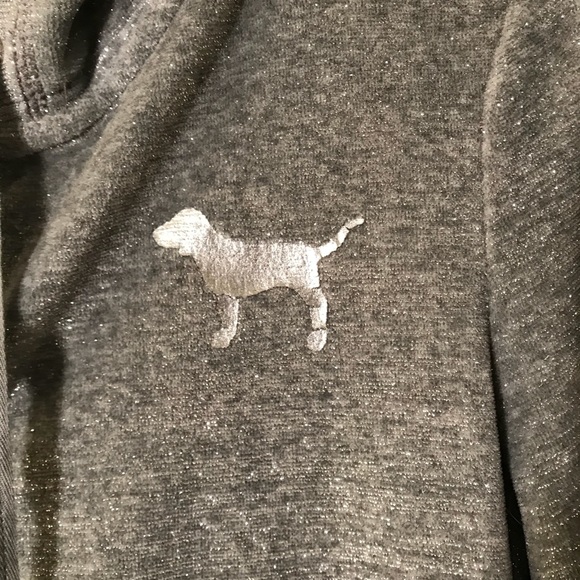 PINK by VS gray glitter sequence zip up jacket - Picture 3 of 6